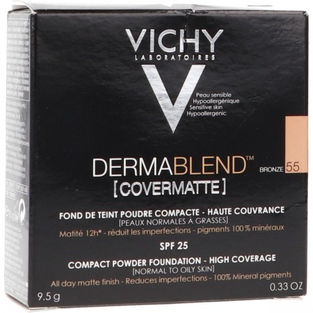 VICHY DERMABLEND COVERMATTE POLVO COMPACTO TONO 55 (POLVO 9.5 G)