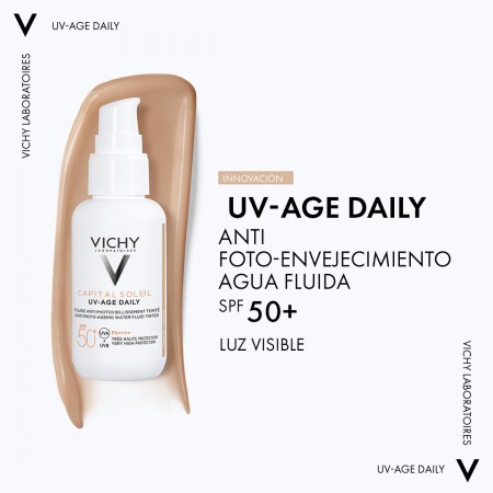 VICHY CAPITAL SOLEIL SPF 50 UV-AGE FLUIDO ACUOSO ANTIEDAD CON COLOR 40 ML