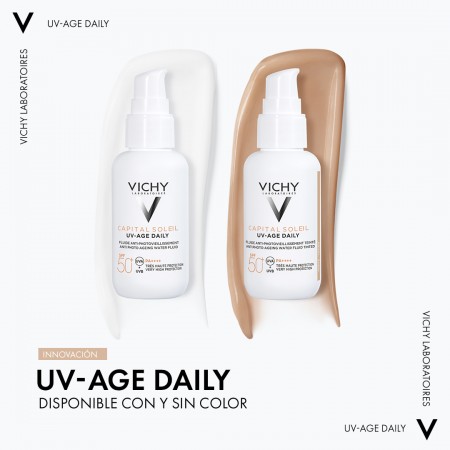 VICHY CAPITAL SOLEIL SPF 50 UV-AGE FLUIDO ACUOSO ANTIEDAD CON COLOR 40 ML