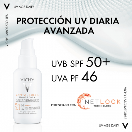 VICHY CAPITAL SOLEIL SPF 50 UV-AGE FLUIDO ANTIEDAD 40ML
