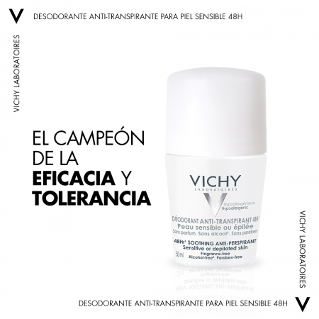 VICHY DESODORANTE 48H ANTI-TRANSPIRALTE CALMANTE PIEL SENSIBLE ROLL-ON 50ML