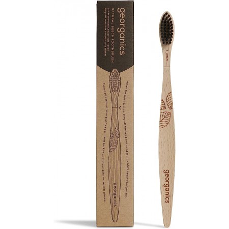 GEORGANICS CEPILLO DE DIENTES DE MADERA DE HAYA SUAVE