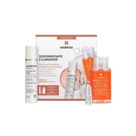 SESDERMA PACK AZELAC RU FLUIDO LUMINOSO 50ML + AGUA MICELAR 200ML + 4 AMPOLLAS