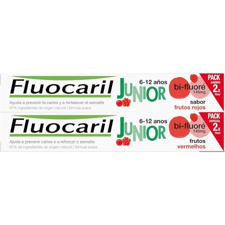 FLUOCARIL JUNIOR DUPLO GEL DENTIFRICO FRUTOS ROJOS 2X75 ML