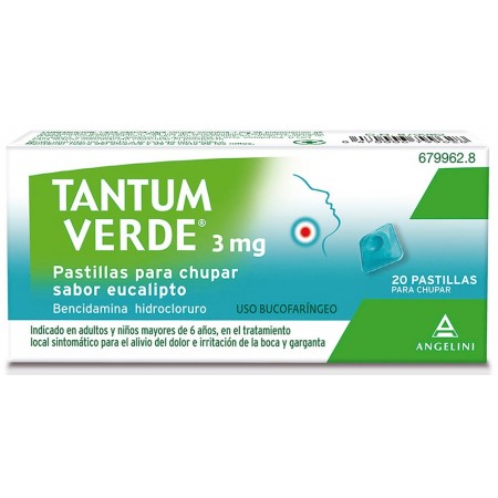 TANTUM VERDE 3 MG 20 PASTILLAS PARA CHUPAR EUCALIPTO