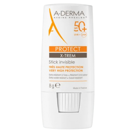 A-DERMA PROTECT X-TREM STICK INVISIBLE SPF 50+ MUY ALTA PROTECCION 1 ENVASE 8 G