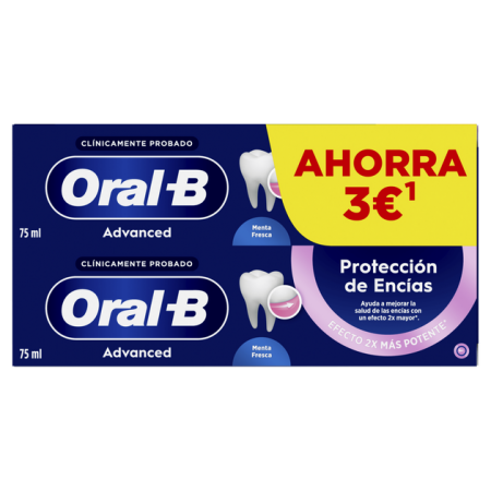 ORAL-B PASTA PROTECCION ENCIAS 2 X 75ML MENTA FRESCA