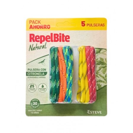 REPELBITE PACK AHORRO 5 PULSERAS CITRONELA