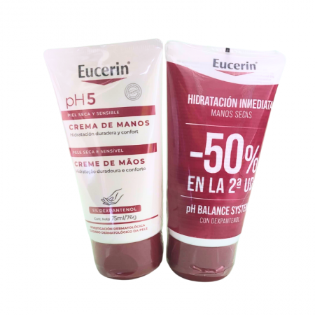 EUCERIN PH-5 CREMA DE MANOS PIEL SECA DUPLO 2X75 ML