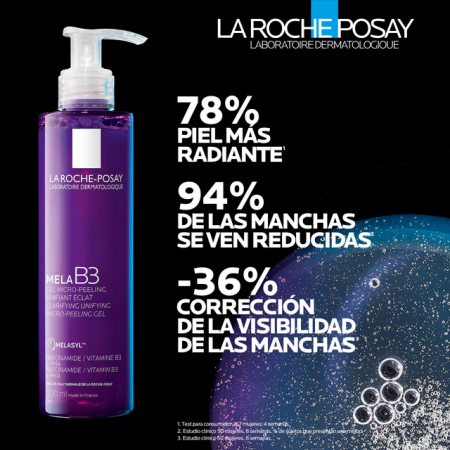 LA ROCHE POSAY PACK MELA B3 SERUM 30ML + MELA B3 GEL LIMPIADOR 200ML NECESER MORADO