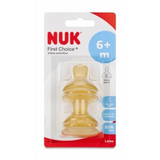 NUK TETINA DE LATEX FIRST CHOICE ALIMENTO TALLA 2 FLUJO L 2 TETINAS
