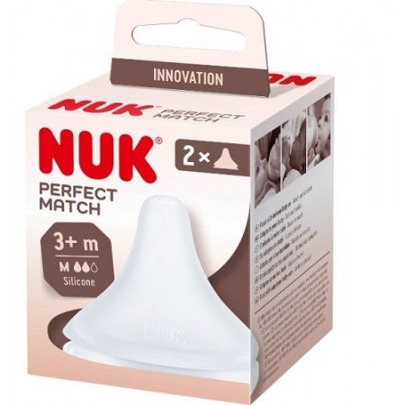 TETINA SILICONA ANTICOLICO NUK PERFECT MATCH FLUJO M 2 UNIDADES