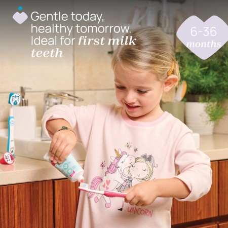 CHICCO SET DENTAL PRIMEROS DIENTES 3-6 AÑOS CEPILLO HIPOPOTAMO + PASTA FRESA 50ML