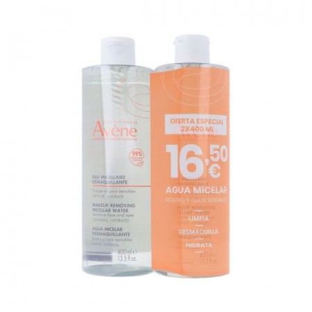 AVENE DUPLO AGUA MICELAR LIMPIADORA CARA Y OJOS SENSIBLES 2X400ML
