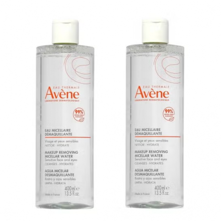 AVENE DUPLO AGUA MICELAR LIMPIADORA CARA Y OJOS SENSIBLES 2X400ML