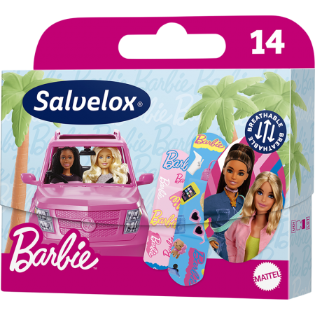 SALVELOX APOSITOS ADHESIVO BARBIE WATER RESISTANT 14 TIRITAS SURTIDAS