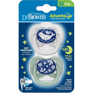 DR BROWN´S ADVANTAGE CHUPETE NOCTURNO SILICONA T1 0-6 MESES