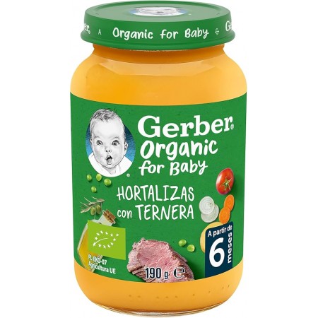 GERBER ORGANIC HORTALIZAS CON TERNERA TARRITO 190 G