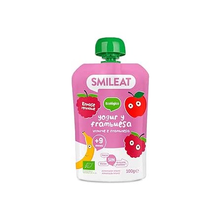 SMILEAT POUCH ECO DE YOGUR Y FRAMBUESA 100G