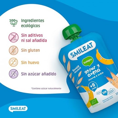 SMILEAT POUCH ECO DE YOGUR Y AVENA 100G