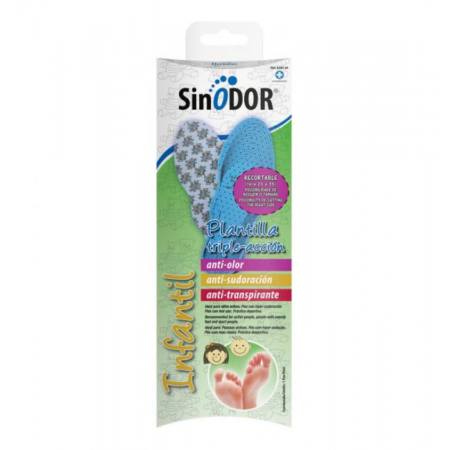 SINODOR PLANTILLAS INFANTILES  TRIPLE ACCION TALLA 20 A 35 2 UNIDADES