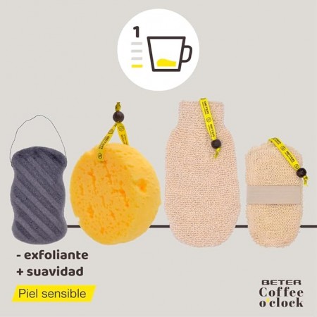 BETER COFFEE O´CLOCK GUANTE DE BAÑO EXFOLIANTE DE CAÑAMO