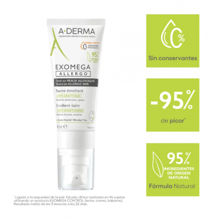 A-DERMA EXOMEGA ALLERGO BALSAMO EMOLIENTE ANTI-RASCADO 200 ML