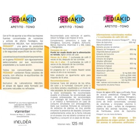 PEDIAKID APETITO TONO JARABE 125 ML SABOR FRAMBUESA