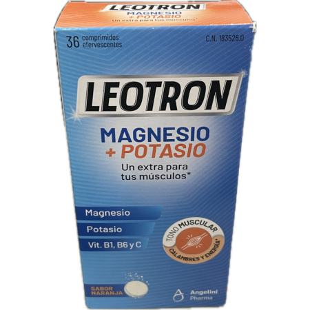 LEOTRON MAGNESIO + POTASIO ANGELINI 30 COMPRIMIDOS EFERVESCENTES SABOR NARANJA