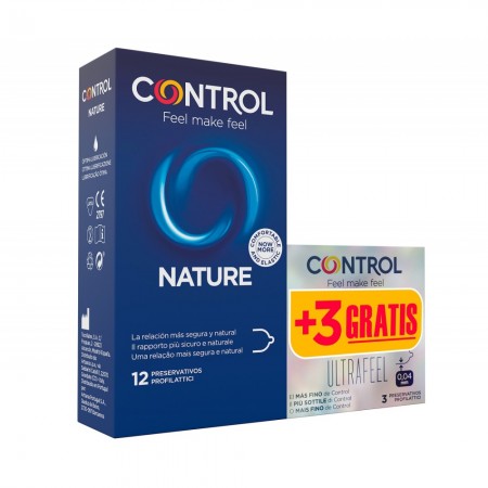 CONTROL NATURE PRESERVATIVOS 12 UNIDADES + GRATIS CONTROL ULTRAFEEL 3 PRESERVATIVOS