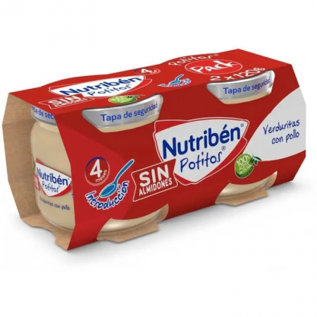 NUTRIBEN POTITOS INTRODUCCION VERDURITAS CON POLLO +4 MESES 2X120G