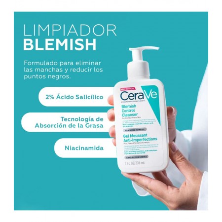 CERAVE BLEMISH LIMPIADOR CONTROL DE ANTI IMPERFECCIONES  GEL 236 ML
