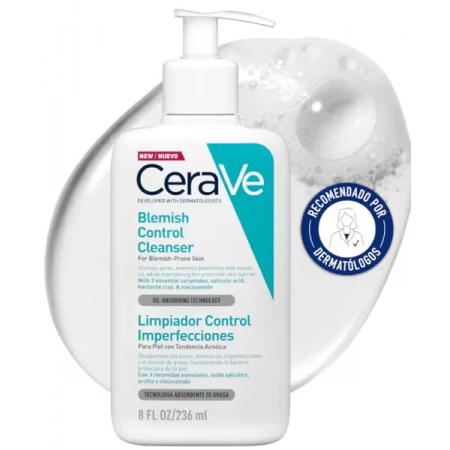 CERAVE BLEMISH CONTROL GEL LIMPIADOR ANTI IMPERFECCIONES 236 ML