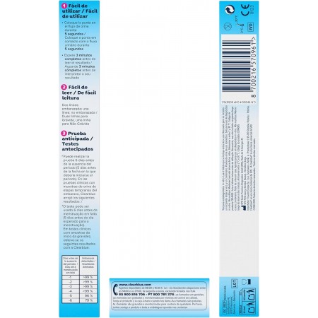 CLEARBLUE TEST DE EMBARAZO ULTRATEMPRANA 6 DIAS ANTES PACK AHORRO 2 PRUEBAS TEST
