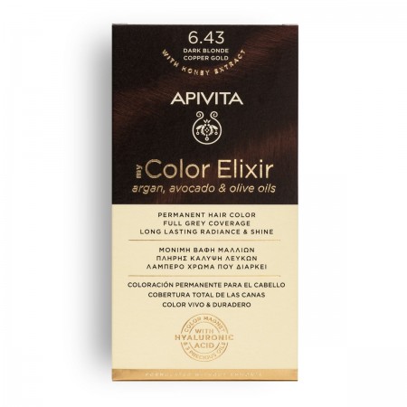 APIVITA COLOR ELIXIR TINTE 6.43 RUBIO OSCURO COBRIZO DORADO