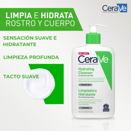 CERAVE PACK RUTINA LIMPIADORA HIDRATANTE 473 ML + LOCION HIDRATANTE ROSTRO 52ML