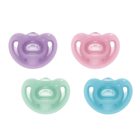 CHUPETE SILICONA NUK SENSITIVE SILICONA 6-18 MESES 2 CHUPETES