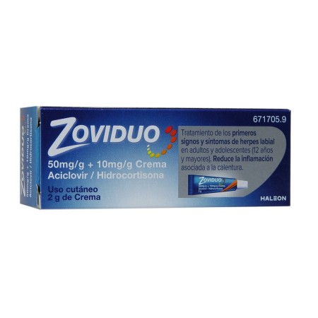 ZOVIDUO 50MG+10MG CREMA 2G