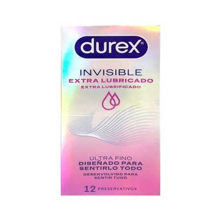 DUREX INVISIBLE EXTRA LUBRICADO 12 PRESERVATIVOS