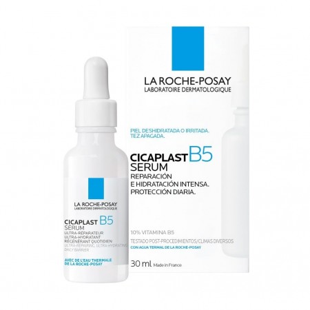 Presentación en caja y frasco de 30 ml de La Roche-Posay Cicaplast B5 sérum concentrado