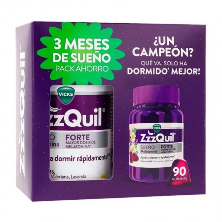 ZZZQUIL NATURA MELATONINA PACK 3 MESES 90 GUMMIES