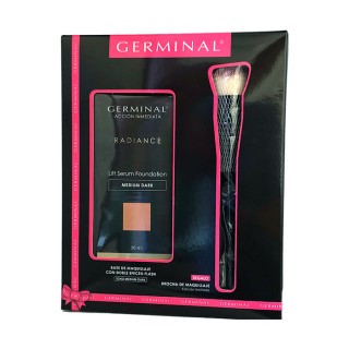 GERMINAL RADIANCE PACK LIFT SERUM FOUNDATION MEDIUM DARK 30ML + REGALO BROCHA DE MAQUILLAJE