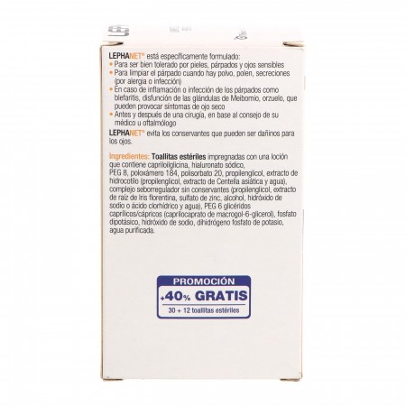 LEPHANET TOALLITAS OFTALMICAS 30 + 12 TOALLITAS GRATIS