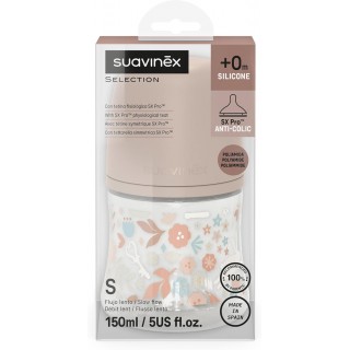 SUAVINEX BIBERON TETINA DE SILICONA SXPRO ANTI COLICO FUJO S +0 MESES 150 ML
