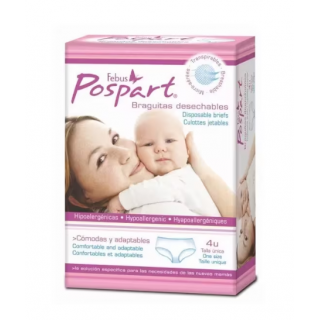 INDASEC POSPART BRAGA DESECHABLE TALLA UNICA 4 UNIDADES