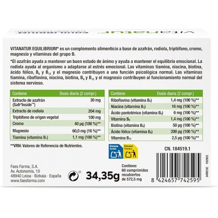 VITANATUR EQUILIBRIUM 60 COMPRIMIDOS