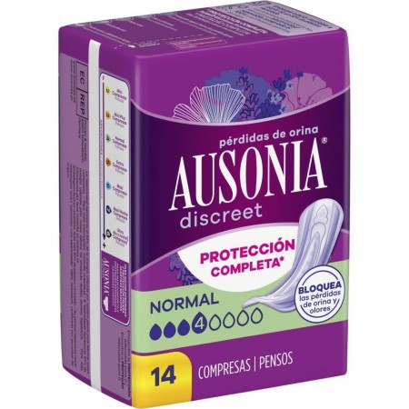AUSONIA DISCREET NORMAL ABSORBENTE DE ORINA 14 COMPRESAS