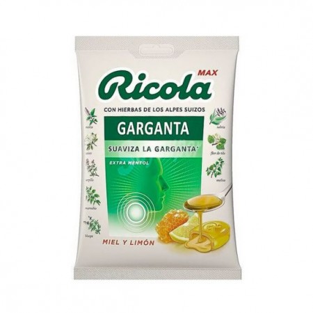 RICOLA GARGANTA CARAMELOS EXTRA MENTOL SABOR MIEL Y LIMON 68G