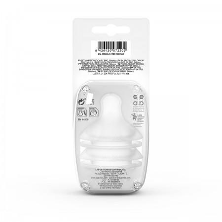 SUAVINEX TETINA SILICONA FISIOLOGICA SX PRO FLUJO M 2 UNIDADES