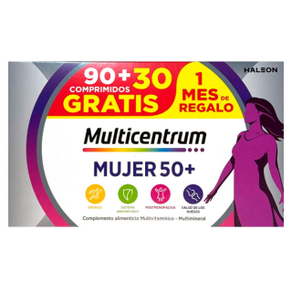 MULTICENTRUM MUJER 50+ PACK PROMOCIONAL 90 COMPRIMIDOS + 30 COMPRIMIDOS GRATIS